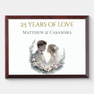 25th Wedding Anniversary Heirloom Celebration Award Plaque
