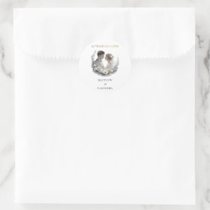25th Wedding Anniversary Heirloom Celebration Classic Round Sticker