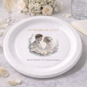 25th Wedding Anniversary Heirloom Celebration Paper Plates