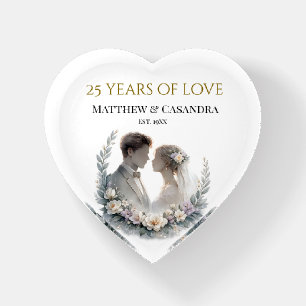 25th Wedding Anniversary Heirloom Celebration Paperweight