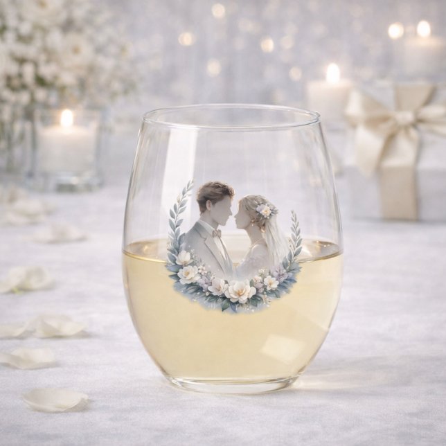 25th Wedding Anniversary Heirloom Celebration Stemless Wine Glass (Creator Uploaded)