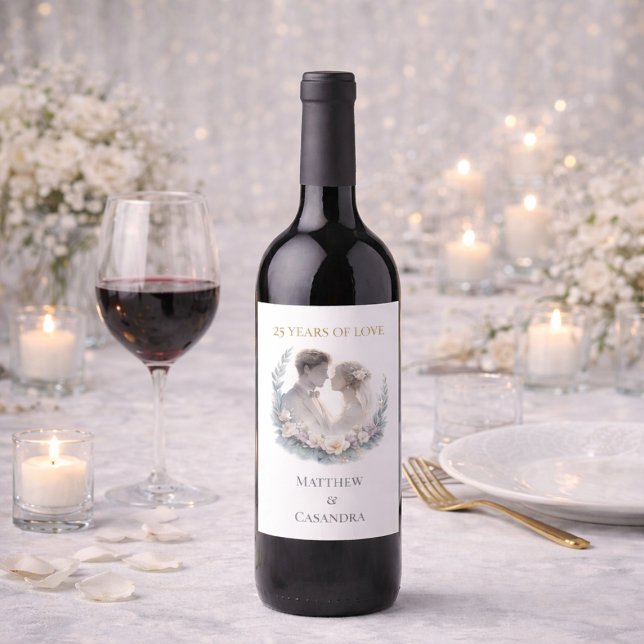 25th Wedding Anniversary Heirloom Celebration Wine Label (Creator Uploaded)