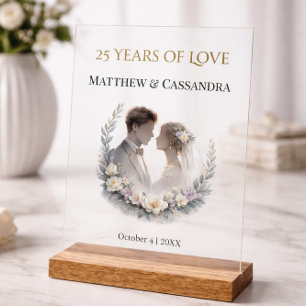 25th Wedding Anniversary Heirloom-Like Keepsake Acrylic Sign