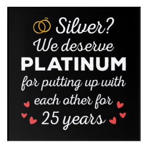 25th Wedding Anniversary I - Silver Funny Couple Acrylic Print