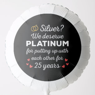 25th Wedding Anniversary I - Silver Funny Couple Balloon