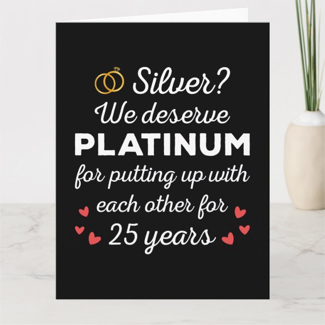 25th Wedding Anniversary I - Silver Funny Couple Card (Front)