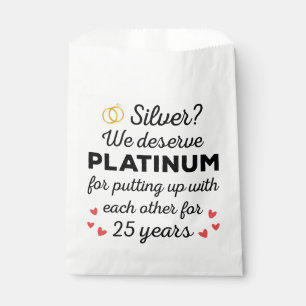 25th Wedding Anniversary I - Silver Funny Couple Favor Bag