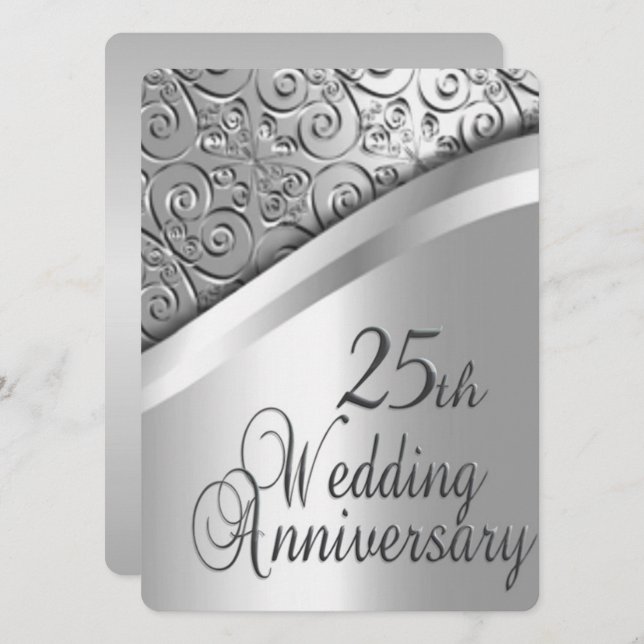 25th Wedding Anniversary Invitation (Front/Back)
