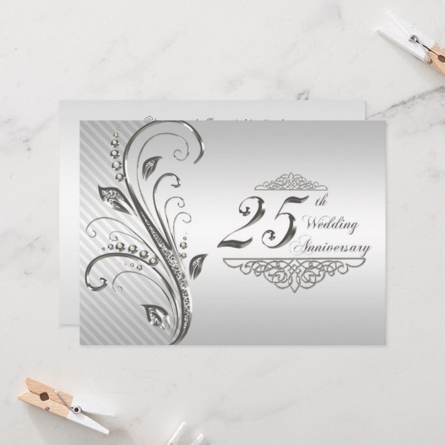 25th Wedding anniversary Invitation (Front/Back In Situ)