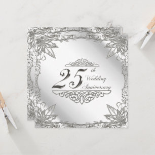 25th Wedding Anniversary Invitation Card