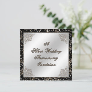 25th Wedding Anniversary Invitation Card