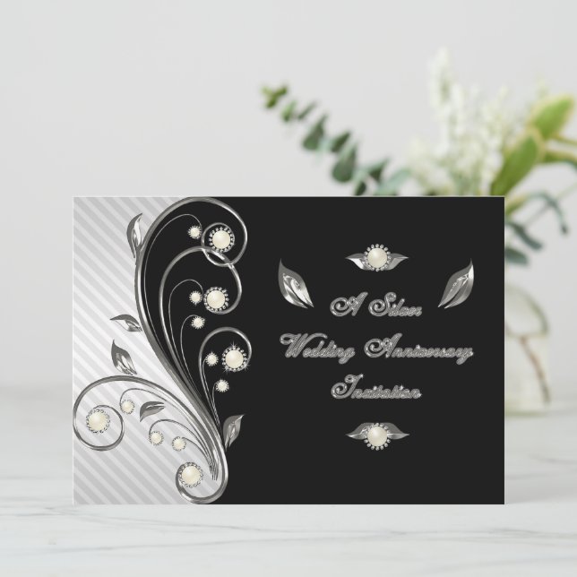 25th Wedding Anniversary Invitation Card (Standing Front)