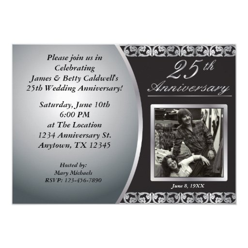 25th Wedding Anniversary Invitations | Zazzle