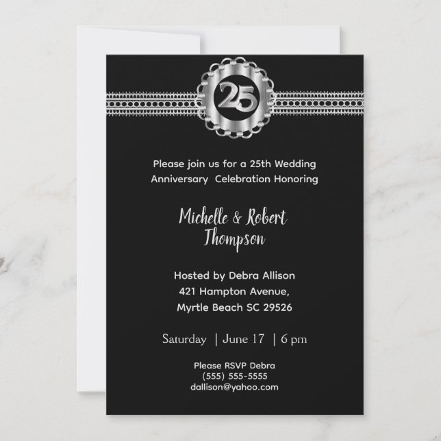 25th Wedding Anniversary Invitations (Front)
