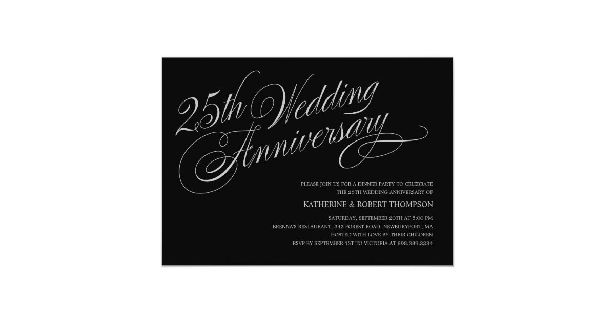 25th Wedding Anniversary Invitations | Zazzle