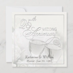 25th Wedding Anniversary Invitations - Square