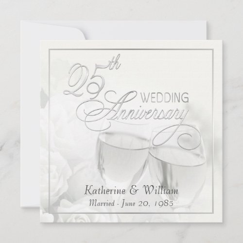 25th Wedding Anniversary Invitations - Square