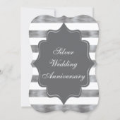 25th Wedding Anniversary Invite - White, Gray (Back)
