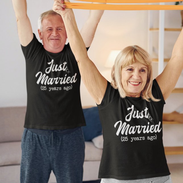 25th Wedding Anniversary Just Married 25 Years Ago T-Shirt (Creator Uploaded)
