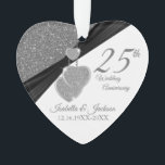 25th Wedding Anniversary Keepsake Design Ornament<br><div class="desc">25th Wedding 💕Anniversary Keepsake Design Ornament. This beautiful ornament will be a hit with that special couple or person(s). It would also work well for any other event or occasion such as an engagement, wedding, birthday, graduation, retirement, etc... by simply changing the wording. A modern design ready for you to...</div>