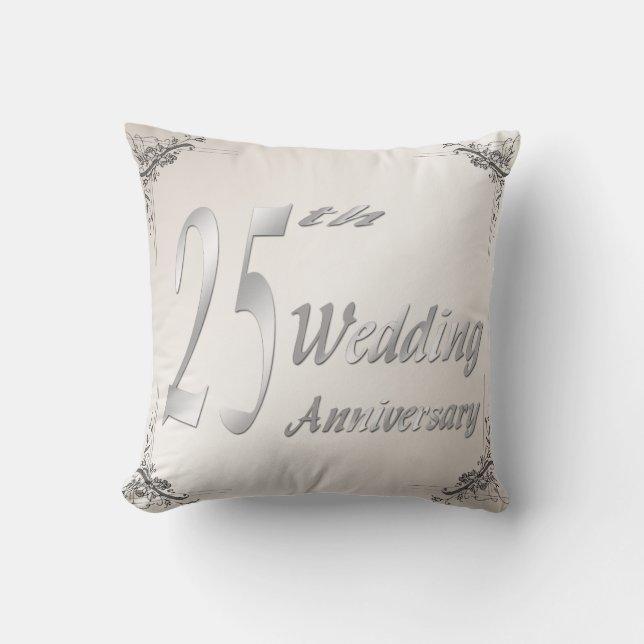 25th Wedding Anniversary Keepsake Pillow (Front)