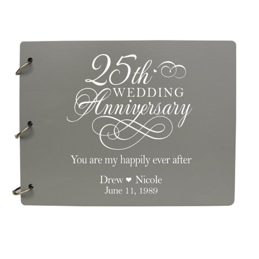 25th Wedding Anniversary Modern Guest Book (Front)