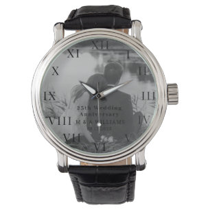 25th Wedding Anniversary Modern Photo Fiftieth  Watch