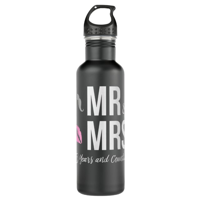 25th WEDDING ANNIVERSARY - Mr. & Mrs. 25 Years Stainless Steel Water Bottle (Front)
