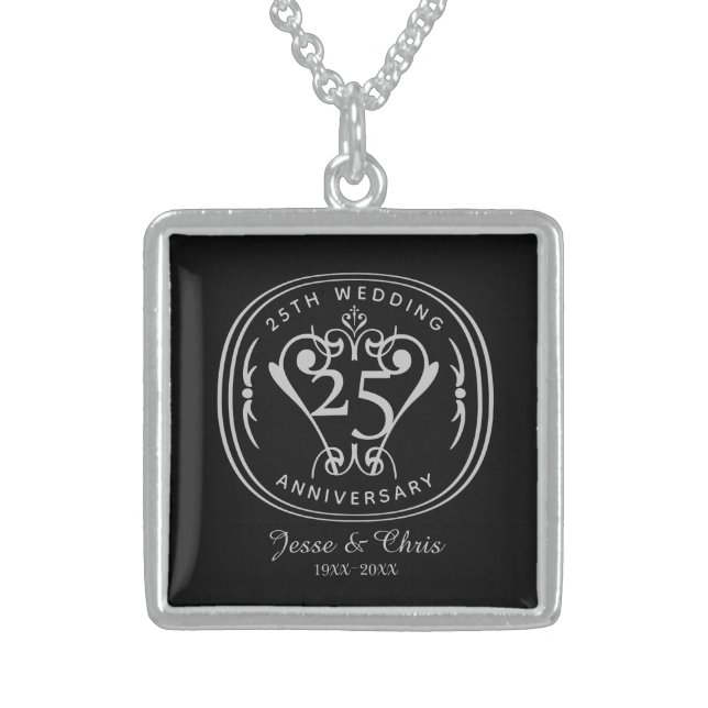 25th Wedding Anniversary Necklace (Front)