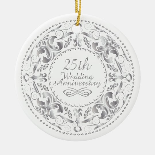 25th wedding anniversary ornament