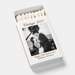 25th Wedding Anniversary Party Favor Custom Photo Matchboxes