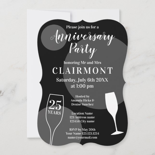 25th Wedding anniversary party invitation template (Front)