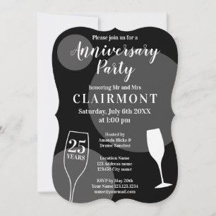 25th Wedding anniversary party invitation template