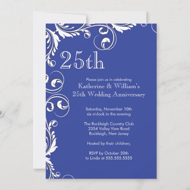 25th Wedding Anniversary Party Invitations (Front)