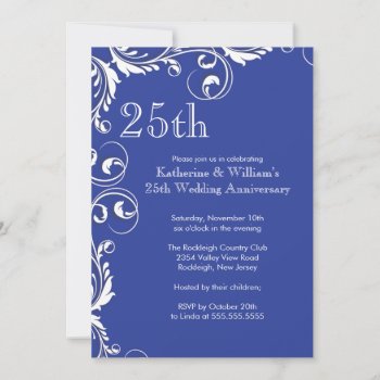 25th Wedding Anniversary Party Invitations by celebrateitweddings at Zazzle