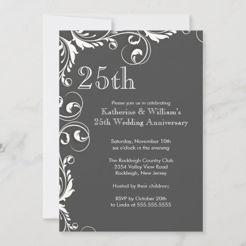 25th Wedding Anniversary Party Invitations