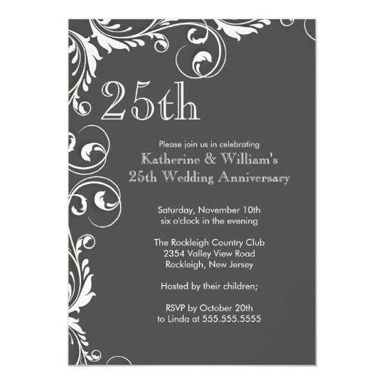 25th Wedding Anniversary Party Invitations