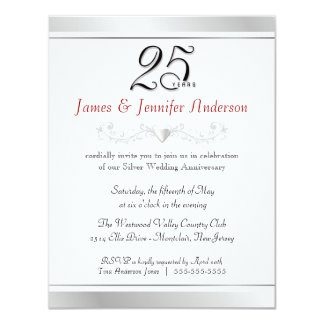 25th Wedding Anniversary Party Invitations