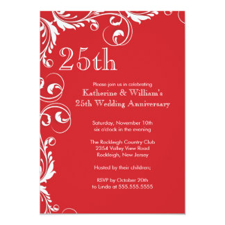 25th Wedding Anniversary Party Invitations