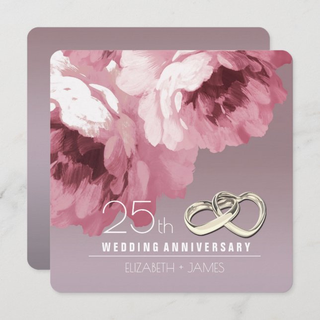 25th Wedding Anniversary Party Invitations (Front/Back)