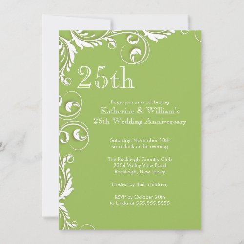 25th Wedding Anniversary Party Invitations