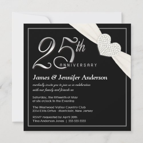 25th Wedding Anniversary Party Invitations