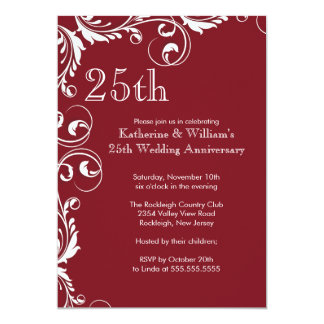 25th Wedding Anniversary Party Invitations