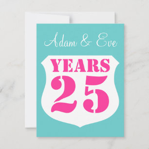25th Wedding anniversary party invitations Modern