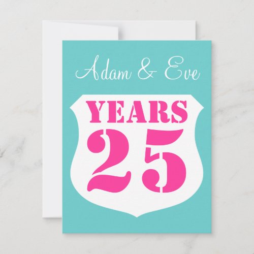 25th Wedding anniversary party invitations Modern