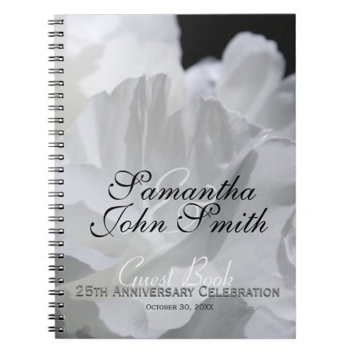 25th Wedding Anniversary Party Peony Guest Book 2a