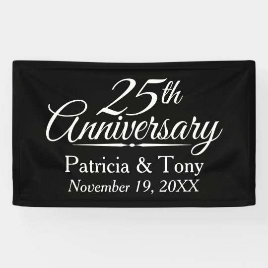 25th Wedding Anniversary Personalized Banner | Zazzle.com