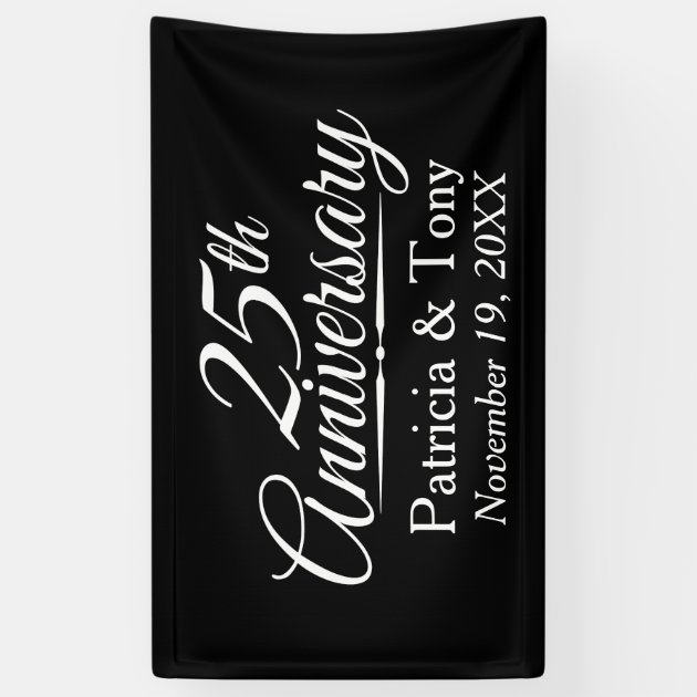 25th Wedding Anniversary Personalized Banner