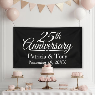 25th Wedding Anniversary Personalized Banner