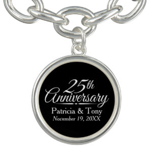 25th Wedding Anniversary Personalized Charm Bracelet